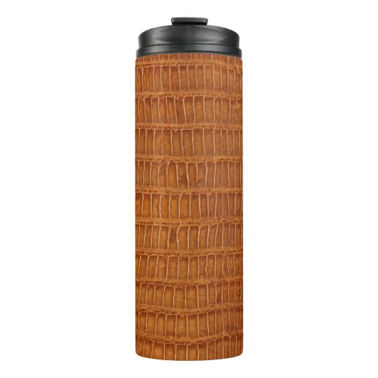 Krokodilalligatorenledertextur nah  thermosbecher (Vorderseite)