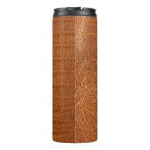 Krokodilalligatorenledertextur nah  thermosbecher (Rückseite)