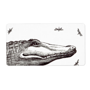 Krokodilalligatorlibellenspaß-Kunstzeichnen