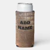 Krokodile Alligator braune Lederhaut exotischen Au Selters Dosenkühler (Seltzer Vorderseite)