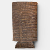 Krokodile Alligator braune Lederhaut exotischen Au Selters Dosenkühler (Rückseite)