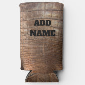 Krokodile Alligator braune Lederhaut exotischen Au Selters Dosenkühler (Vorderseite)