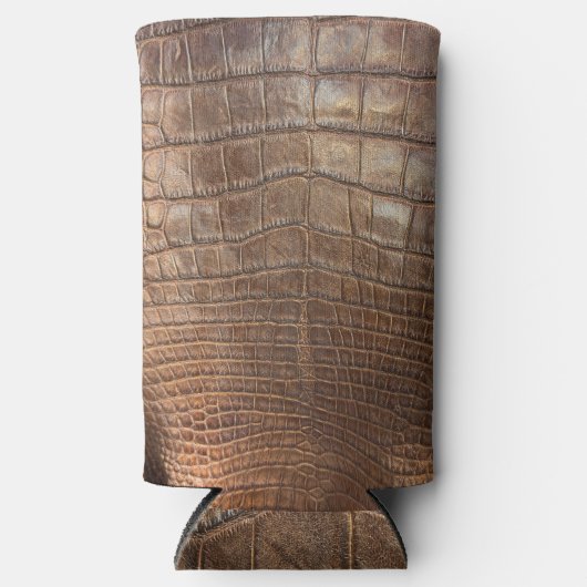 Krokodile Alligator braune Lederhaut exotischen Au Selters Dosenkühler (Vorderseite)