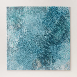 Krokodile Batik: Texturierte Stoffkunst Puzzle