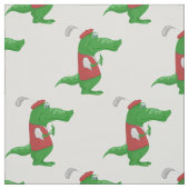 Krokodile beim Golfspielen Cartoon Stoff (Muster)