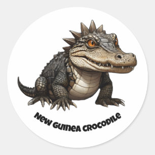 Krokodile-Chibi der neuen Guinea Runder Aufkleber
