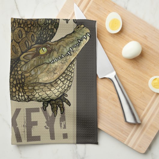 Krokodile Crikey! Geschirrtuch (Viertel Falte)