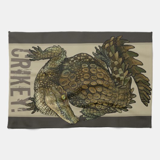 Krokodile Crikey! Geschirrtuch (Horizontal)