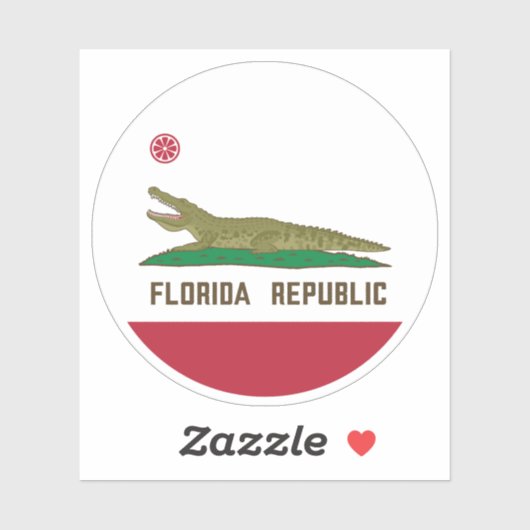 Krokodile der Alligator-Flagge in Florida Aufkleber (Blatt)