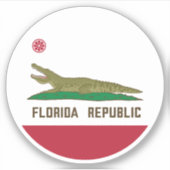 Krokodile der Alligator-Flagge in Florida Aufkleber (Vorderseite)