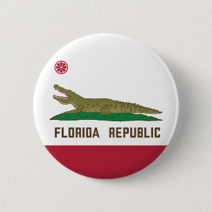 Krokodile der Alligator-Flagge in Florida Button