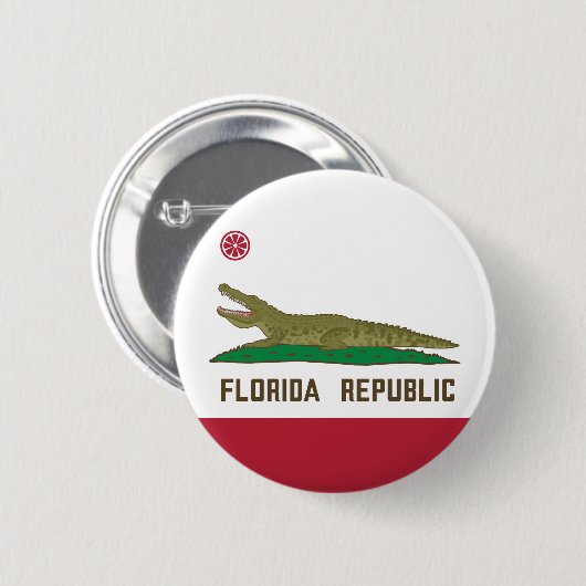 Krokodile der Alligator-Flagge in Florida Button (Vorne & Hinten)