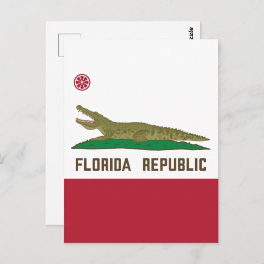 Krokodile der Alligator-Flagge in Florida Postkarte (Vorne/Hinten)