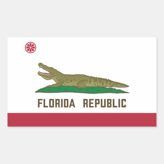Krokodile der Alligator-Flagge in Florida Rechteckiger Aufkleber (Vorderseite)