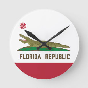 Krokodile der Alligator-Flagge in Florida Runde Wanduhr