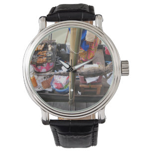 Krokodile Fleisch GRILLEN ... Thailand Street Food Armbanduhr