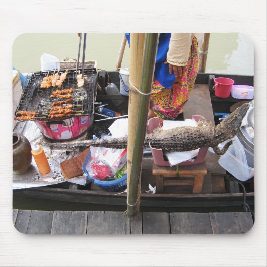 Krokodile Fleisch GRILLEN ... Thailand Street Food Mousepad (Vorne)