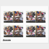 Krokodile Fleisch GRILLEN ... Thailand Street Food Rechteckiger Aufkleber (Blatt)