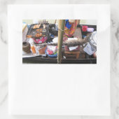 Krokodile Fleisch GRILLEN ... Thailand Street Food Rechteckiger Aufkleber (Tasche)