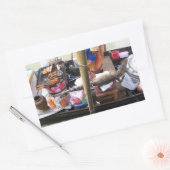 Krokodile Fleisch GRILLEN ... Thailand Street Food Rechteckiger Aufkleber (Umschlag)