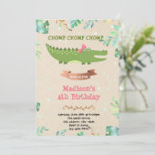 Krokodile-Geburtstagsfeier Dankeskarte (Stehend Vorderseite)