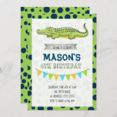 Krokodile-Geburtstagsfeier Einladung (Vorne/Hinten)