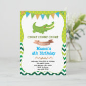 Krokodile-Geburtstagsladung Einladung (Stehend Vorderseite)