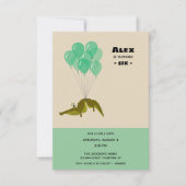 Krokodile Geburtstagsparty mit Bild hinten Einladung (Vorderseite)