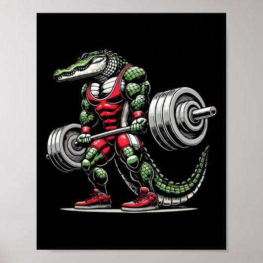 Krokodile Gewichtsheben Poster (Vorne)