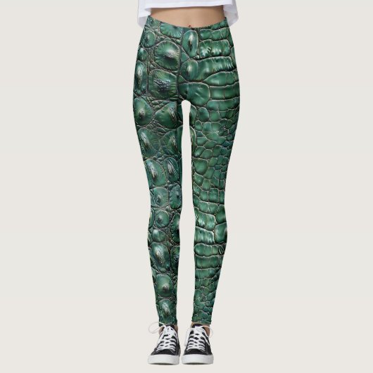 Krokodile Hautmuster Leggings (Vorderseite)