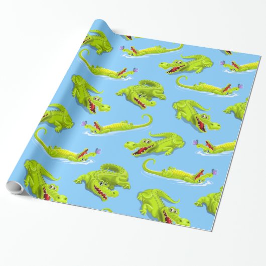Krokodile im Fluss Geschenkpapier (Ungerollt)