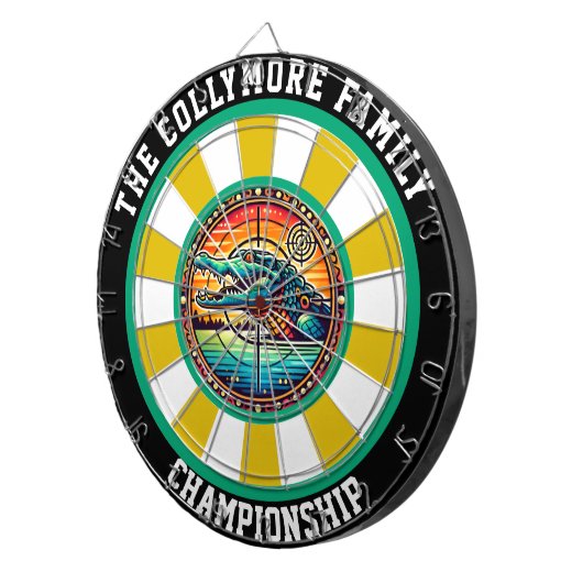 Krokodile im Lago Maggiore Dartscheibe (Vorderseite rechts)