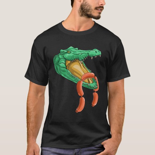 Krokodile Kopf Wurst Alligator Reptile Tier T-Shirt (Vorderseite)