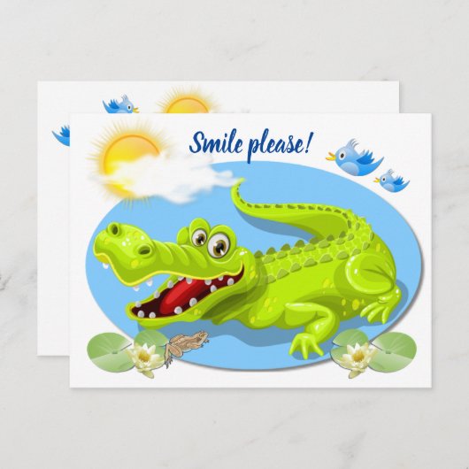 Krokodile lächeln! Postkarte (Vorne/Hinten)