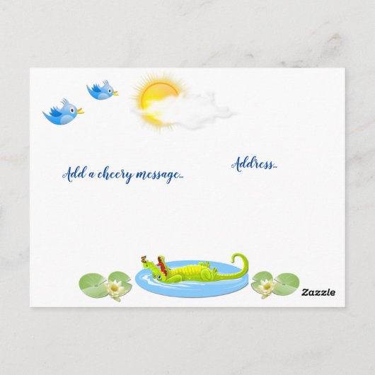 Krokodile lächeln! Postkarte (Rückseite)