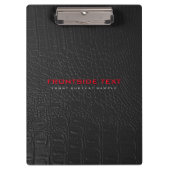 Krokodile Leder Textur rote Buchstaben Klemmbrett (Vorderseite)