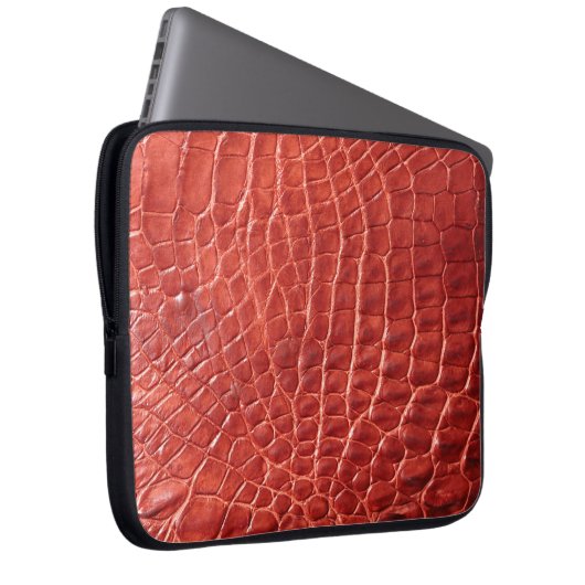 Krokodile Ledertextur Laptopschutzhülle (Vorne Rechts)