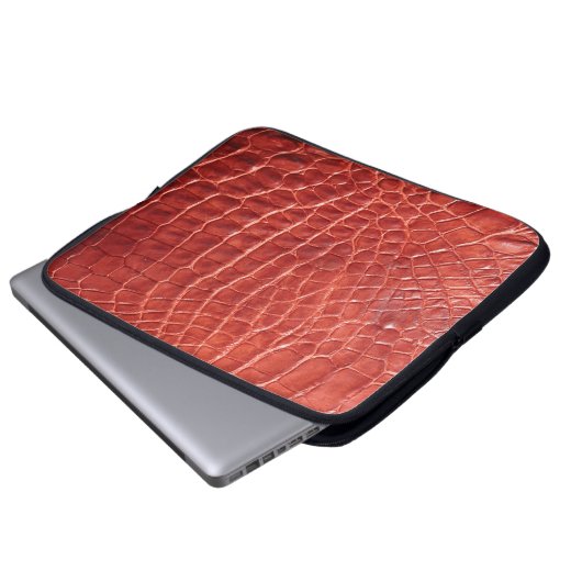 Krokodile Ledertextur Laptopschutzhülle (Vorne Knopf)