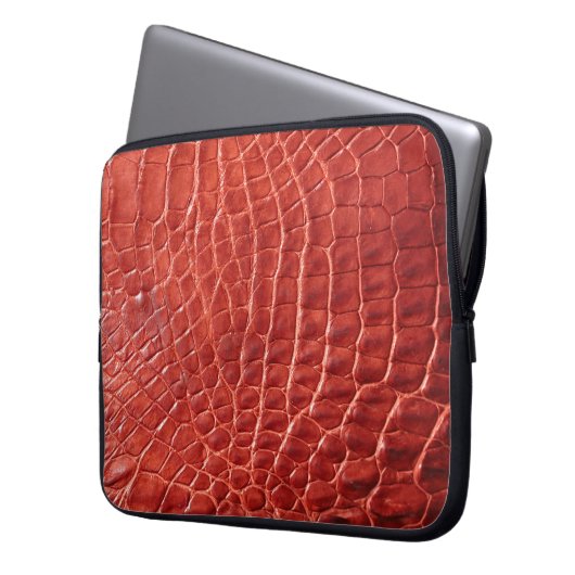 Krokodile Ledertextur Laptopschutzhülle (Vorderseite Links)