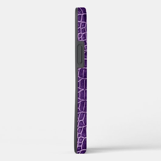 Krokodile Lila Imitat Leder Personalisierter Name Case-Mate iPhone Hülle (Rückseite / Rechts)