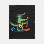 Krokodile Lover Skifahrer Reptilien Wasserski Fleecedecke (Vorderseite)