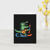 Krokodile Lover Skifahrer Reptilien Wasserski Karte (Gelbe Blume)