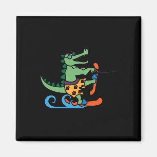 Krokodile Lover Skifahrer Reptilien Wasserski Magnet