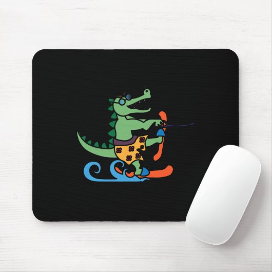 Krokodile Lover Skifahrer Reptilien Wasserski Mousepad (Mit Mouse)