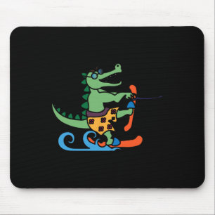 Krokodile Lover Skifahrer Reptilien Wasserski Mousepad