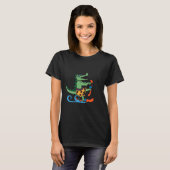 Krokodile Lover Skifahrer Reptilien Wasserski T-Shirt (Vorne ganz)