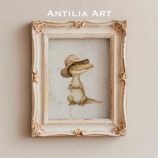 Krokodile-Malerei Alligator Reptile Wildtier Poster