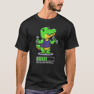 Krokodile Muskelbeladung Bar Stärke Trainingsgym T-Shirt