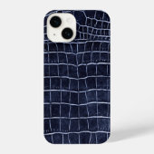 Krokodile Navy Blue Imitate iPhone Hülle (Rückseite)