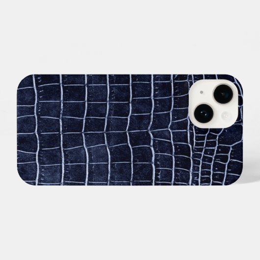 Krokodile Navy Blue Imitate iPhone Hülle (Rückseite (Horizontal))